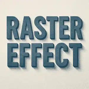 Raster Effect คือเอฟเฟกต์ที่เกิดจากการเปลี่ยนวัตถุเวกเตอร์ให้กลายเป็นภาพ Bitmap หรือ Raster เช่น การทำ Drop Shadow, Feather, Gaussian Blur, Glow ฯลฯ ซึ่งจะใช้พิกเซลในการแสดงผลแทนเส้นเวกเตอร์แบบเดิม
