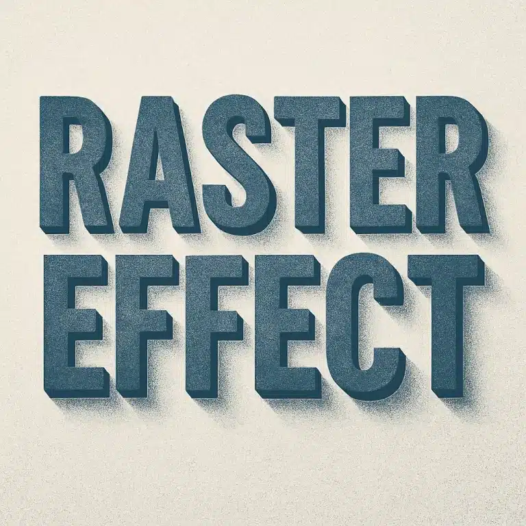 Raster Effect คือเอฟเฟกต์ที่เกิดจากการเปลี่ยนวัตถุเวกเตอร์ให้กลายเป็นภาพ Bitmap หรือ Raster เช่น การทำ Drop Shadow, Feather, Gaussian Blur, Glow ฯลฯ ซึ่งจะใช้พิกเซลในการแสดงผลแทนเส้นเวกเตอร์แบบเดิม