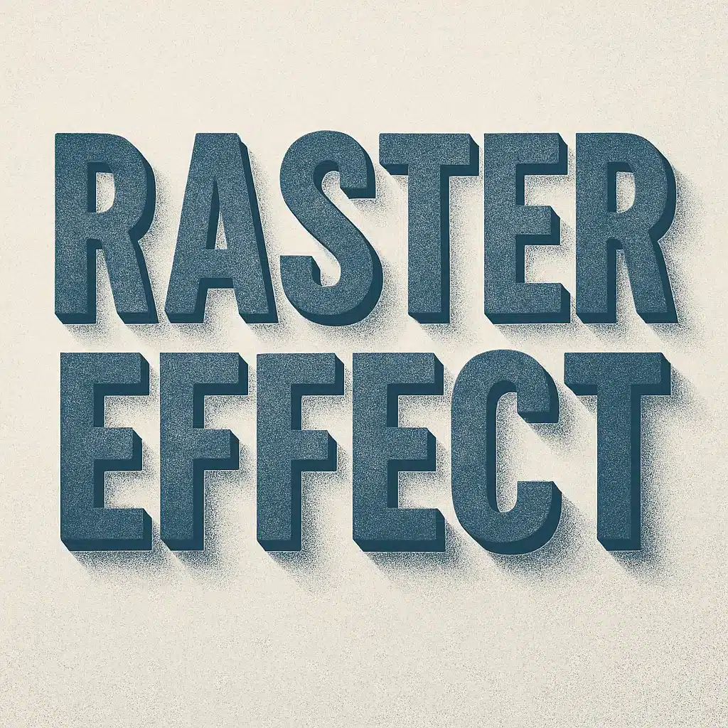 Raster Effect คือเอฟเฟกต์ที่เกิดจากการเปลี่ยนวัตถุเวกเตอร์ให้กลายเป็นภาพ Bitmap หรือ Raster เช่น การทำ Drop Shadow, Feather, Gaussian Blur, Glow ฯลฯ ซึ่งจะใช้พิกเซลในการแสดงผลแทนเส้นเวกเตอร์แบบเดิม